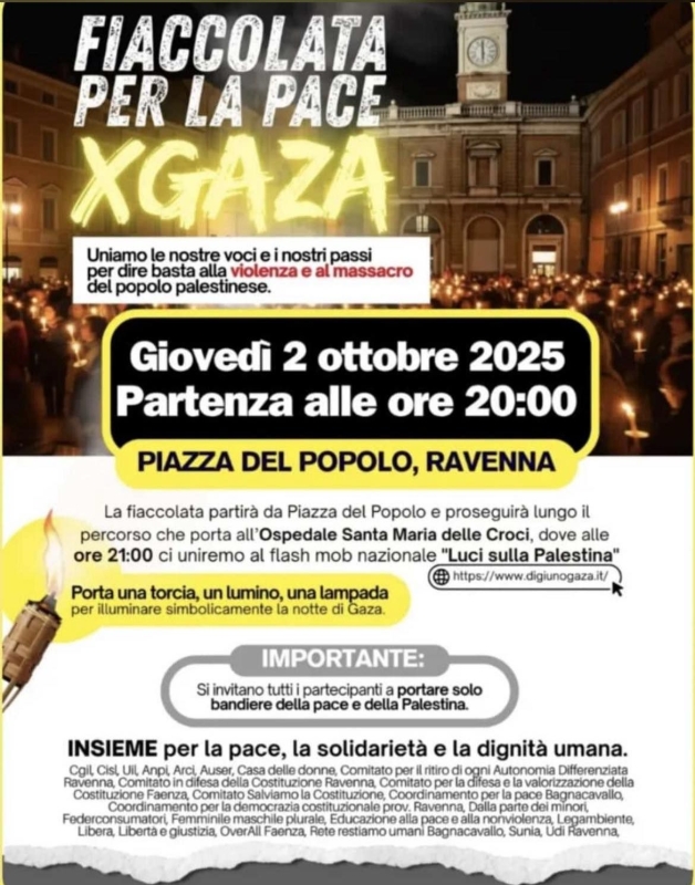 Fiaccolata per la pace per Gaza